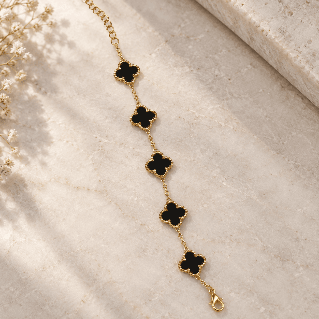 Black Clover Chain Bracelet