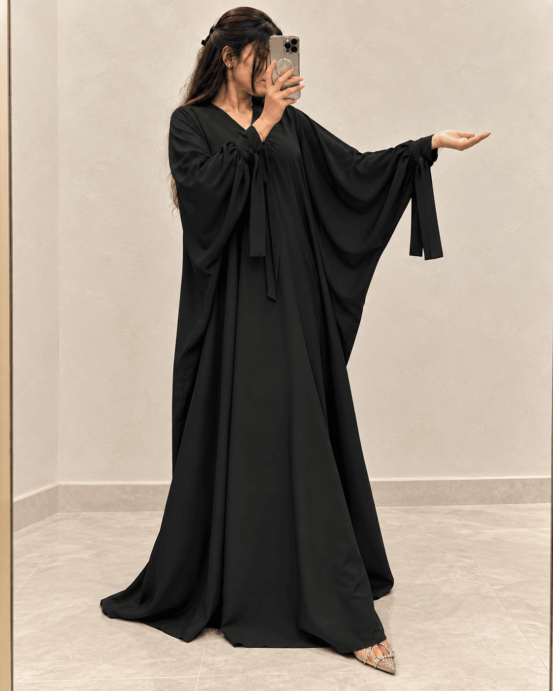 Premium TikTok Fabric Sleeve Belt Kaftaan Abaya