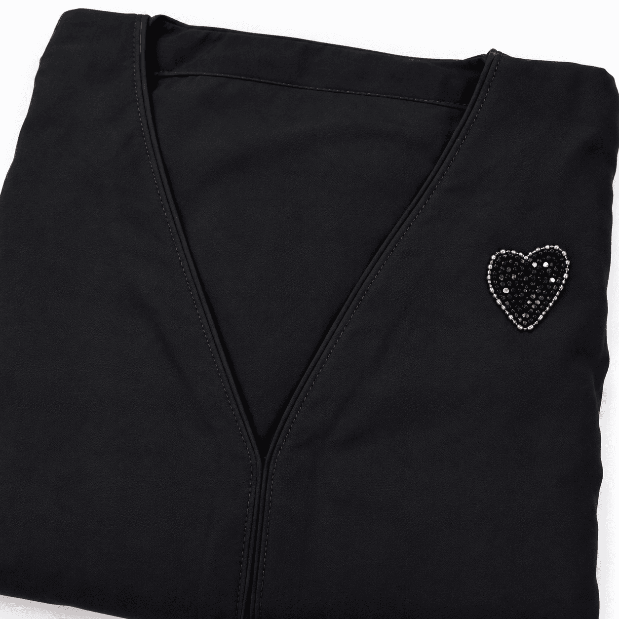 Heart Shape Handwork Front Open Abaya with Free Dupatta