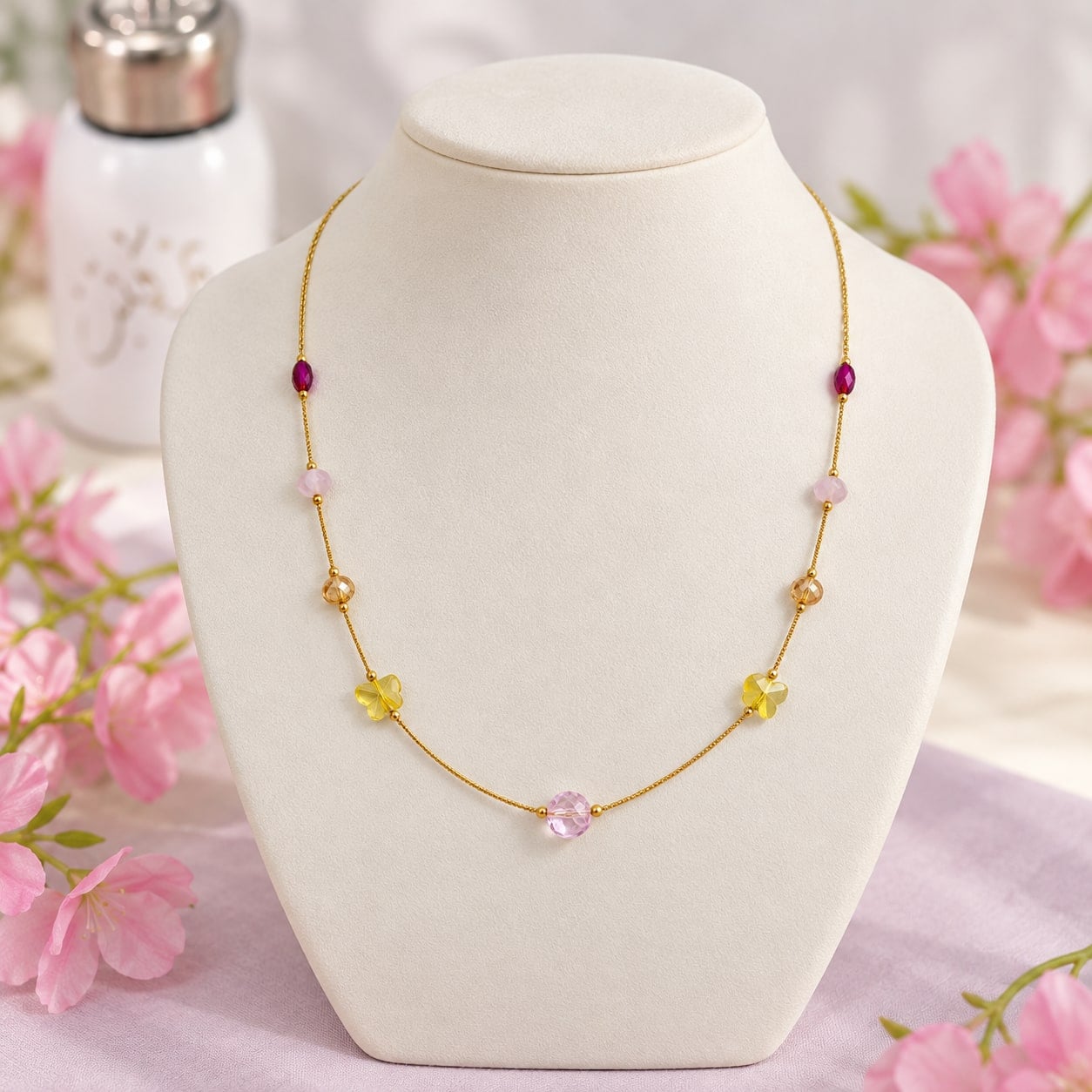 Pastel Glow Beaded Necklace