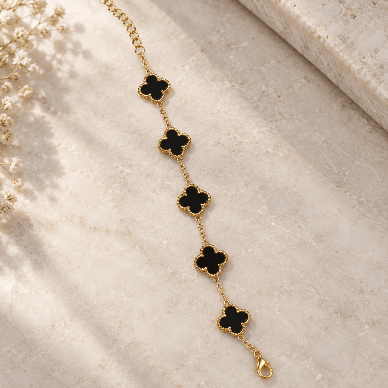 Black Clover Chain Bracelet